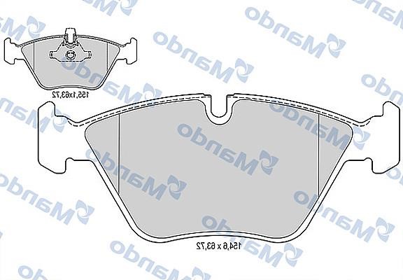 Mando MBF015265 Front disc brake pads, set MBF015265