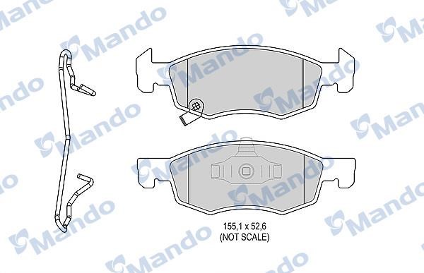 Mando MBF015296 Front disc brake pads, set MBF015296