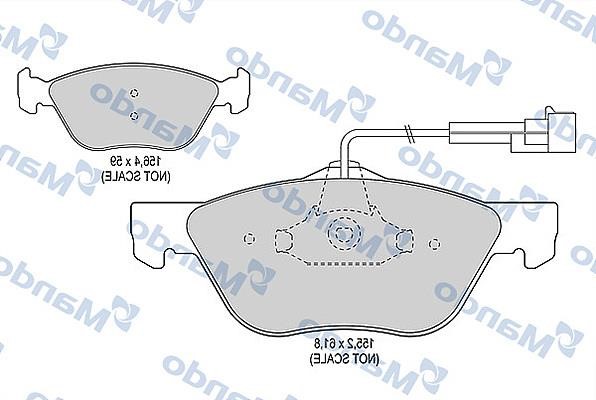 Mando MBF015352 Front disc brake pads, set MBF015352