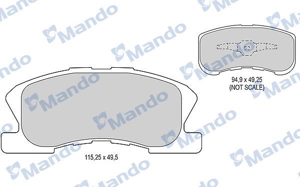 Mando MBF015490 Front disc brake pads, set MBF015490