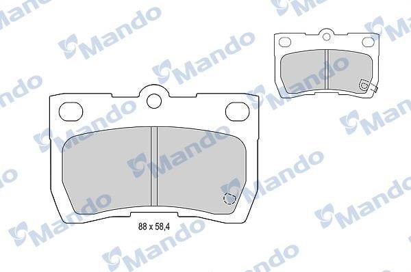 Mando MBF015616 Rear disc brake pads, set MBF015616