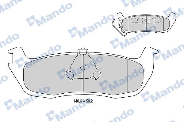 Mando MBF015661 Rear disc brake pads, set MBF015661