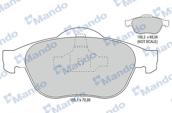 Mando MBF015790 Front disc brake pads, set MBF015790