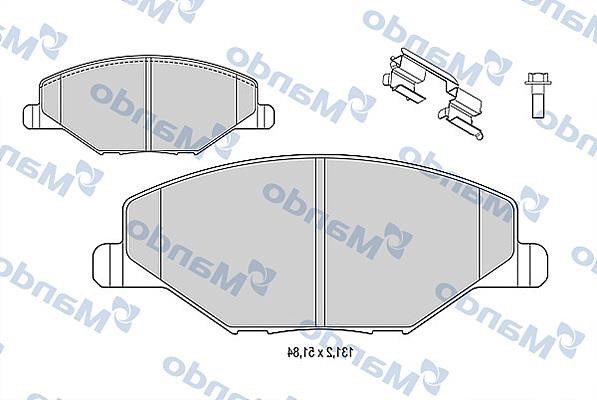 Mando MBF015812 Front disc brake pads, set MBF015812