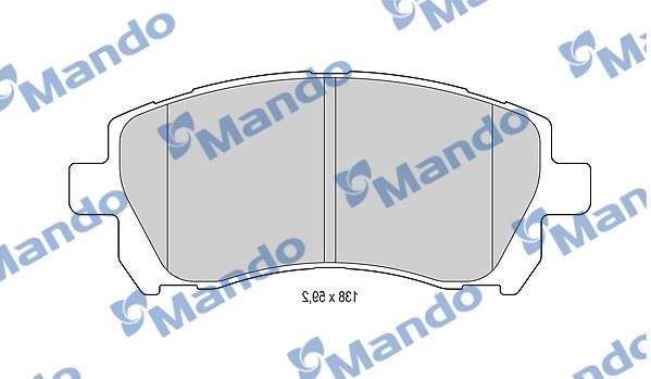 Mando MBF015819 Front disc brake pads, set MBF015819