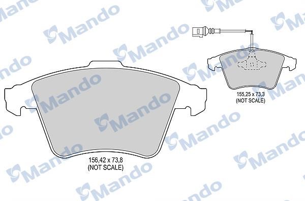 Mando MBF016044 Front disc brake pads, set MBF016044