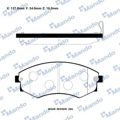 Mando RMPD10 Front disc brake pads, set RMPD10