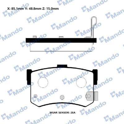 Mando RMPH15NS Rear disc brake pads, set RMPH15NS