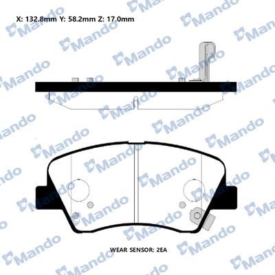 Mando RMPH47NS Front disc brake pads, set RMPH47NS