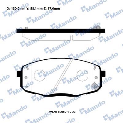 Mando RMPH67NS Front disc brake pads, set RMPH67NS