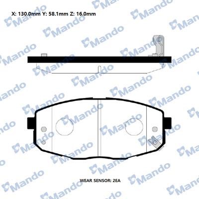 Mando RMPK23NS Front disc brake pads, set RMPK23NS