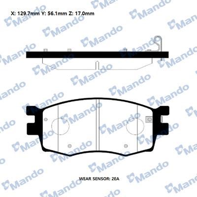 Mando RMPK29NS Front disc brake pads, set RMPK29NS