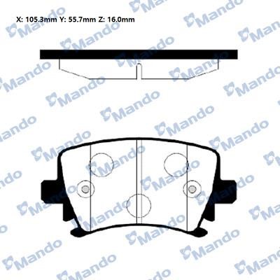 Mando RMPU03NS Rear disc brake pads, set RMPU03NS