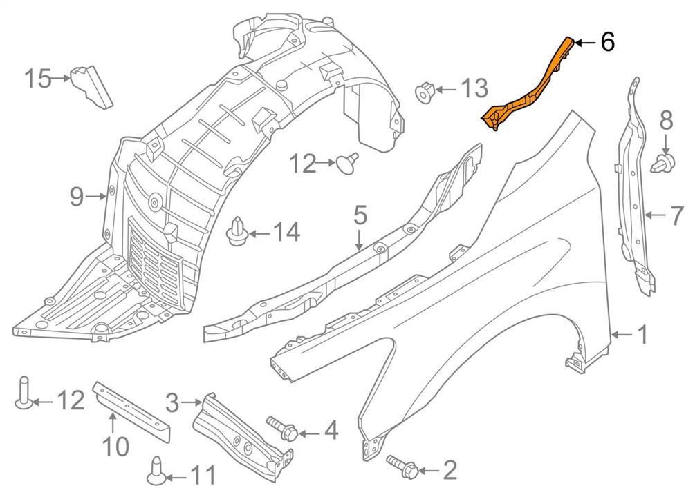 668949HP0A Nissan Front fender trim right