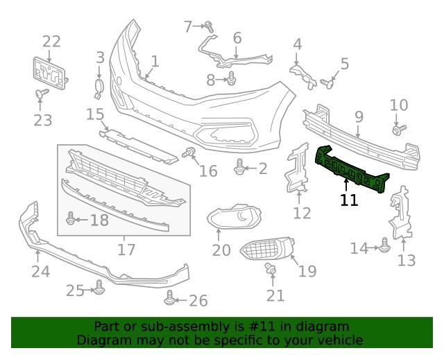 71170T5RA50 Honda Front bumper absorber