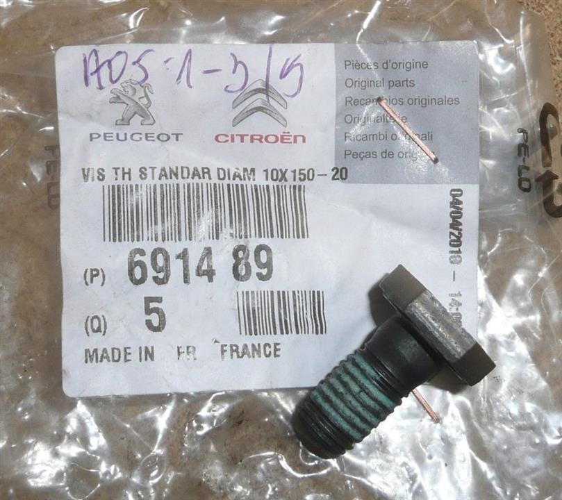 Bolt Citroen/Peugeot 6914 89