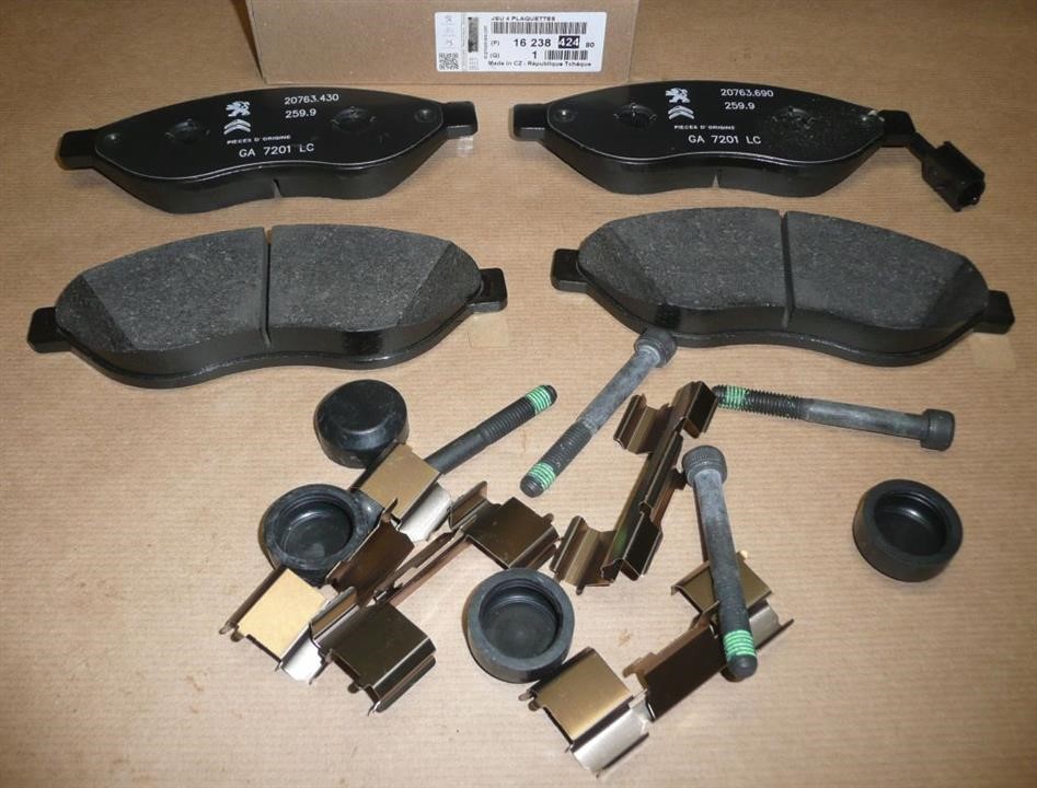 Citroen/Peugeot 16 238 424 80 Brake pad set 1623842480 1623842480 Citroen/Peugeot Brake pad set