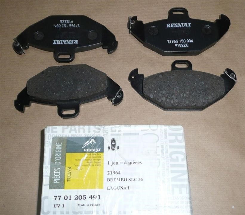 Renault 77 01 205 491 Brake Pad Set, disc brake 7701205491