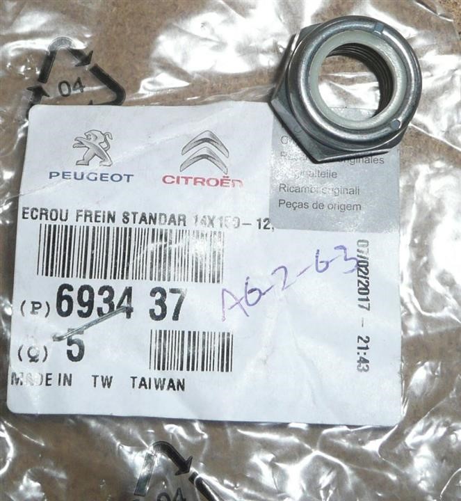 Citroen/Peugeot 6934 37 Nut 693437 693437 Citroen/Peugeot Nut