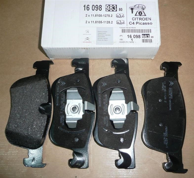 Citroen/Peugeot 16 098 983 80 Disc brake pad set 1609898380