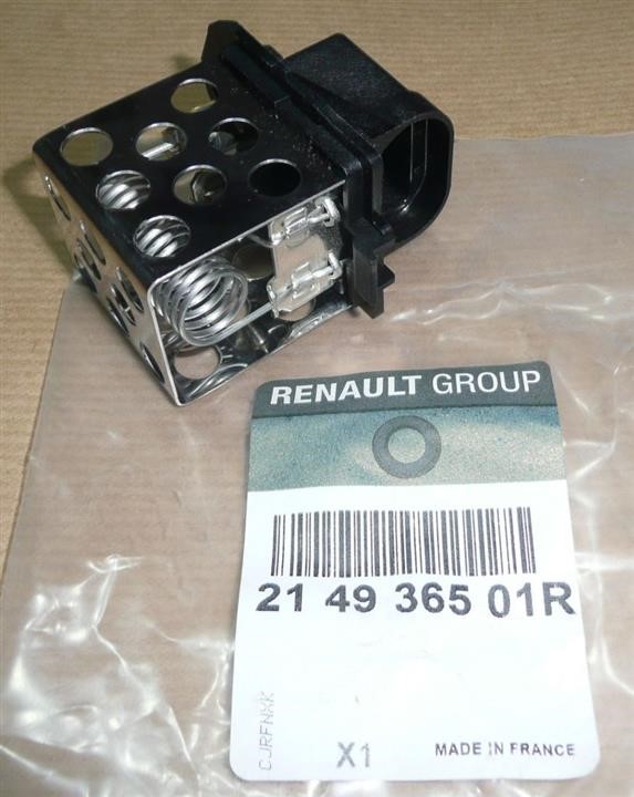Renault 21 49 365 01R Fan motor resistor 214936501R