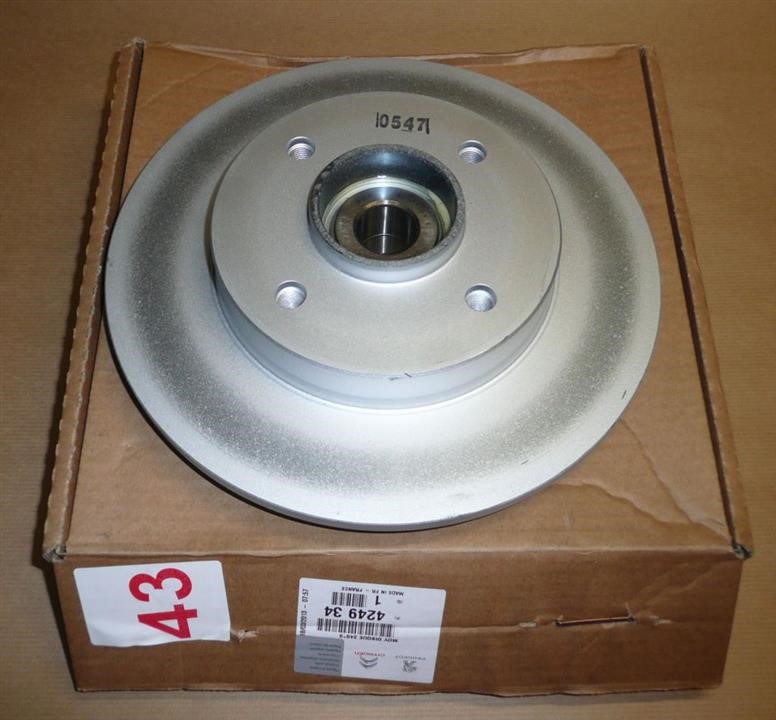Citroen/Peugeot 4249 34 Rear brake disc, non-ventilated 424934