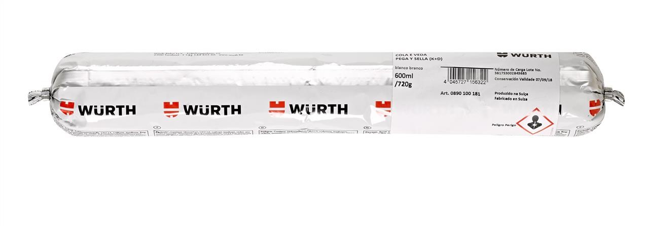 Wurth 0890100182 Klebt+Dichtet Adhesive Sealant, gray, 600ml 0890100182
