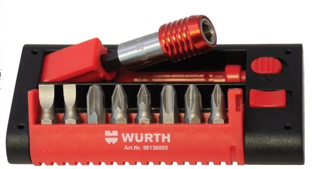 Wurth 56136005 Bit set with magnetic holder, 9 pieces 56136005