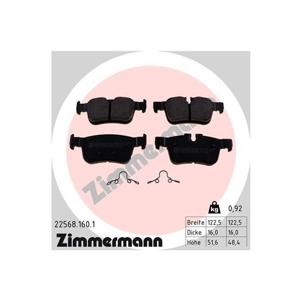 Otto Zimmermann 22568.160.1 Brake Pad Set, disc brake 225681601