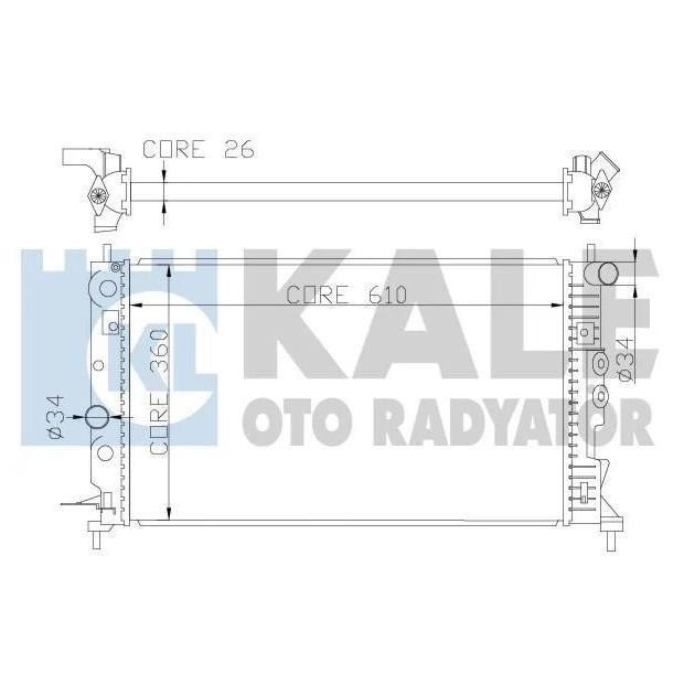 Kale Oto Radiator 374100 Radiator, engine cooling 374100