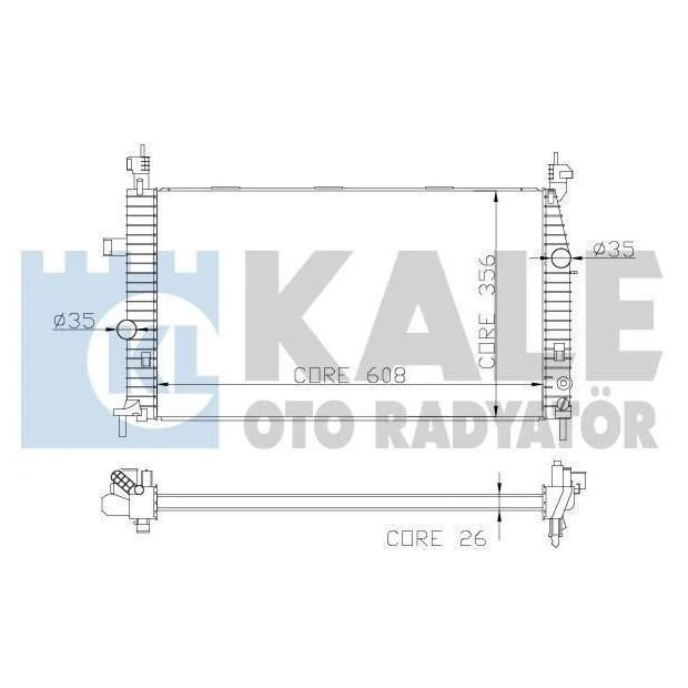 Kale Oto Radiator 342070 Radiator, engine cooling 342070