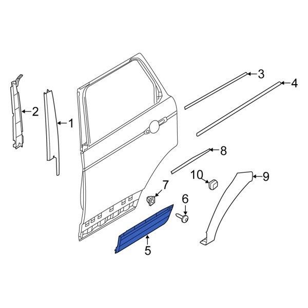 LR125982 Land Rover Rear door trim right