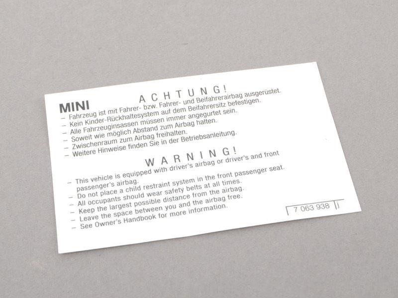 71217063938 BMW Label