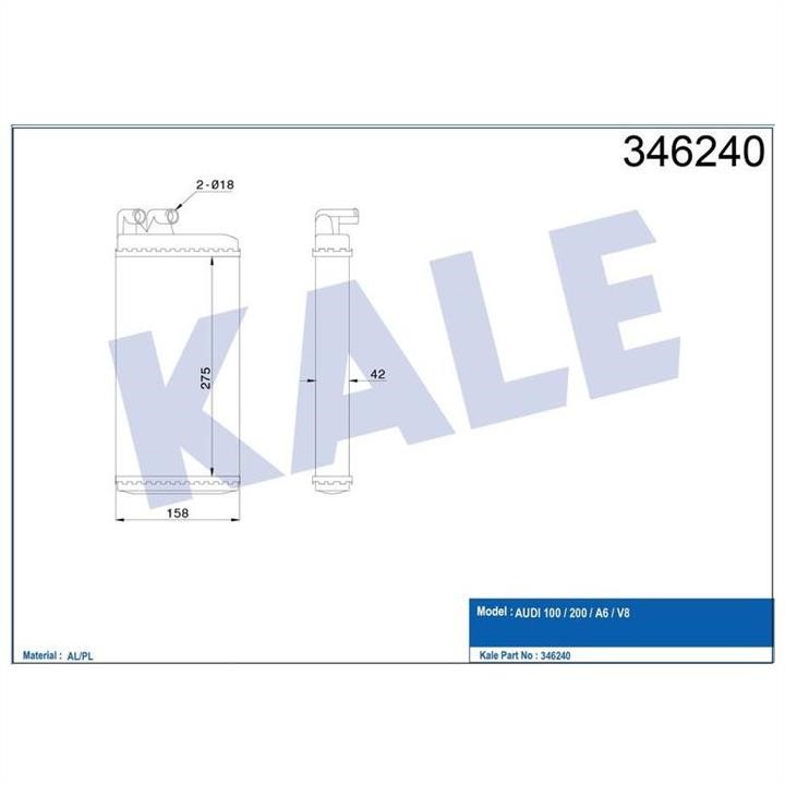 Kale Oto Radiator 346240 Heat exchanger, interior heating 346240