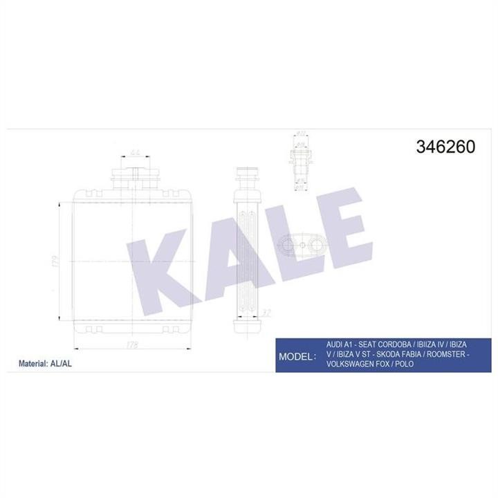Kale Oto Radiator 346260 Heat exchanger, interior heating 346260