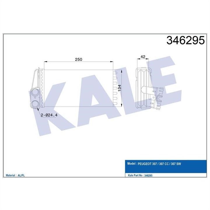Kale Oto Radiator 346295 Heat exchanger, interior heating 346295