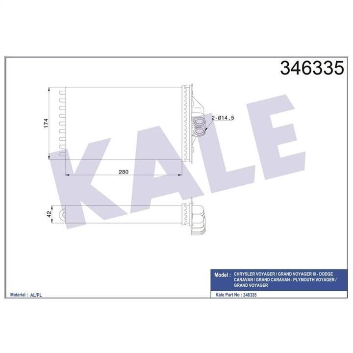 Kale Oto Radiator 346335 Heat exchanger, interior heating 346335