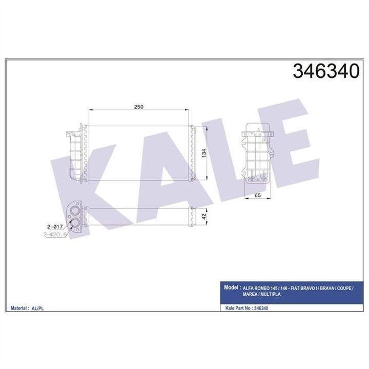 Kale Oto Radiator 346340 Heat exchanger, interior heating 346340
