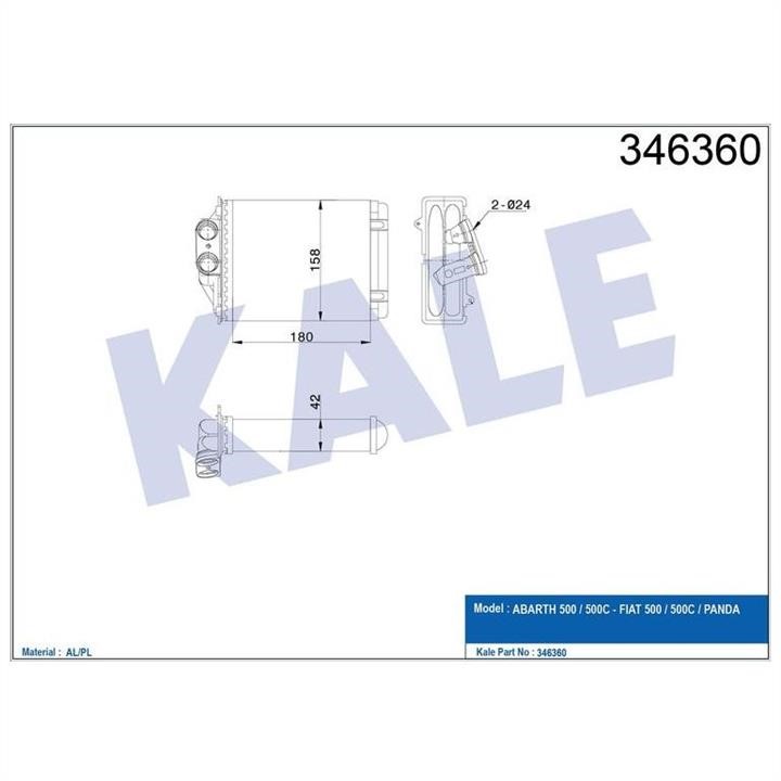 Kale Oto Radiator 346360 Heat exchanger, interior heating 346360