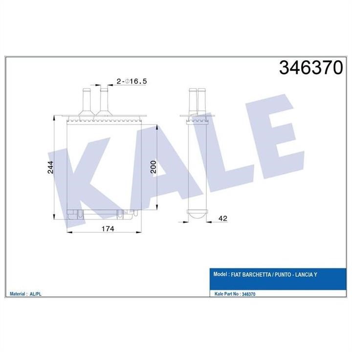 Kale Oto Radiator 346370 Heat exchanger, interior heating 346370