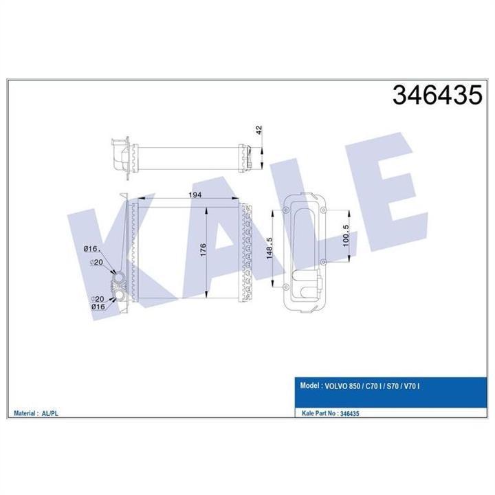 Kale Oto Radiator 346435 Heat exchanger, interior heating 346435