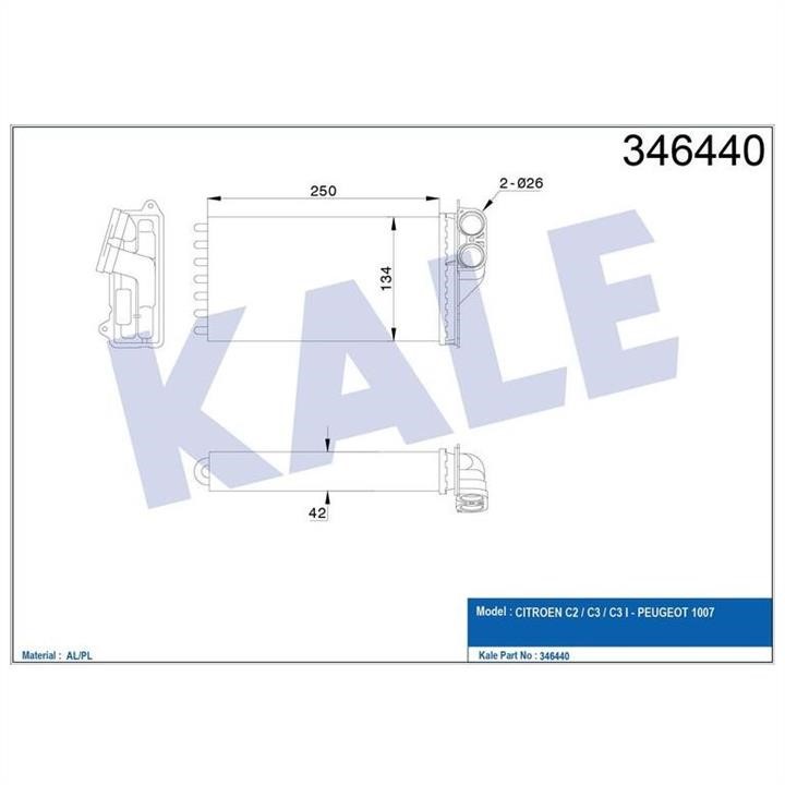 Kale Oto Radiator 346440 Heat exchanger, interior heating 346440