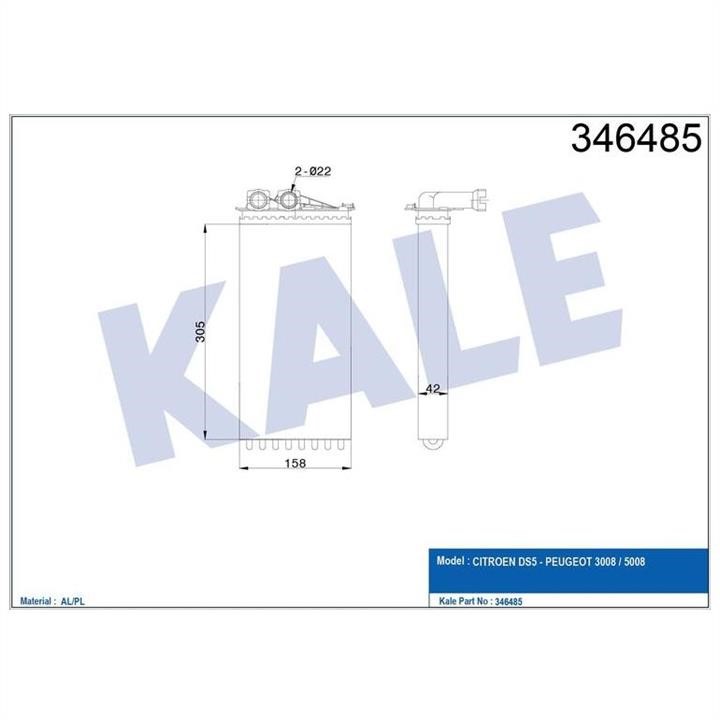 Kale Oto Radiator 346485 Heat exchanger, interior heating 346485