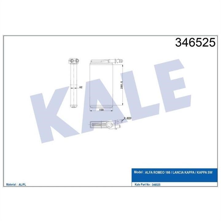 Kale Oto Radiator 346525 Heat exchanger, interior heating 346525