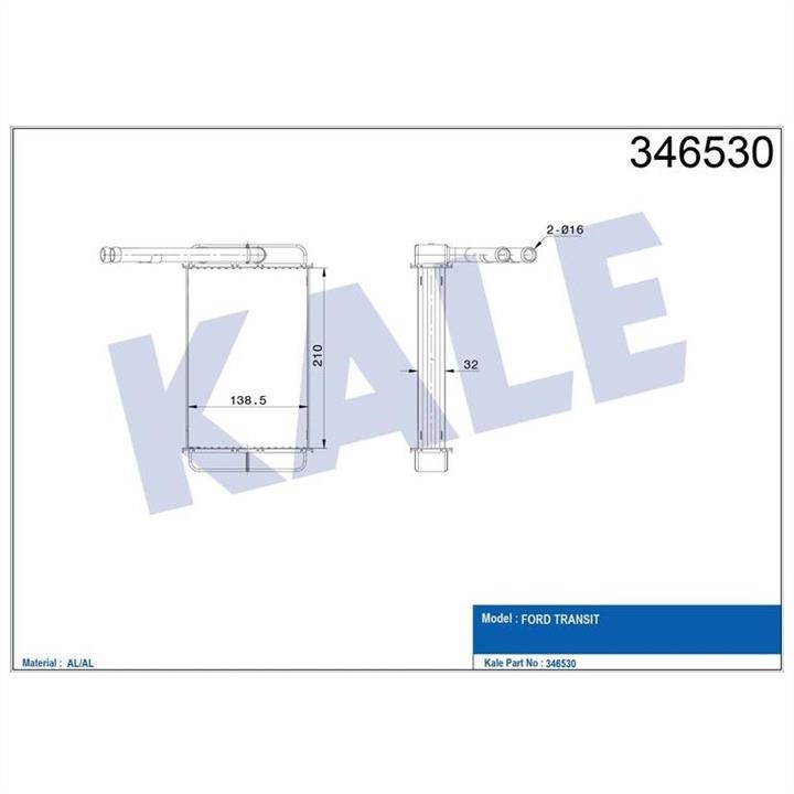 Kale Oto Radiator 346530 Heat exchanger, interior heating 346530