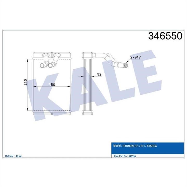 Kale Oto Radiator 346550 Heat exchanger, interior heating 346550