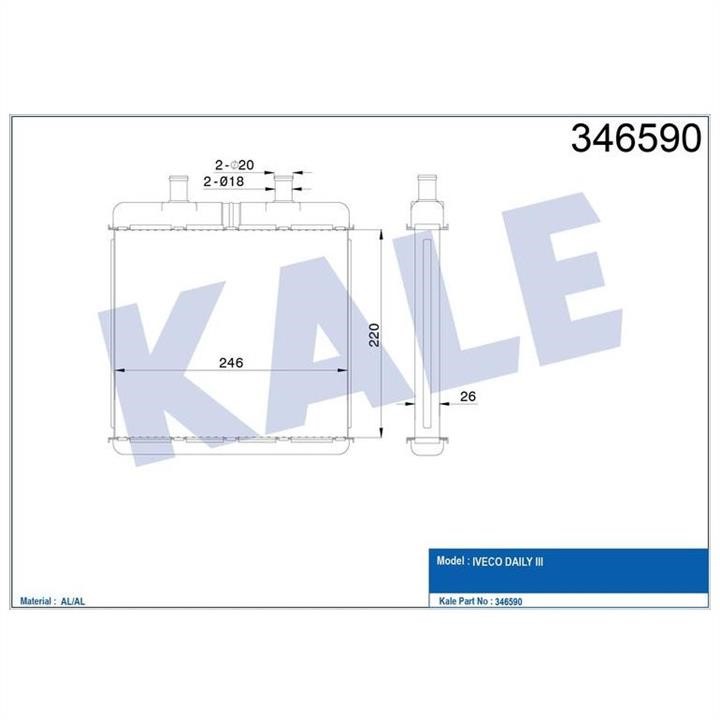 Kale Oto Radiator 346590 Heat exchanger, interior heating 346590
