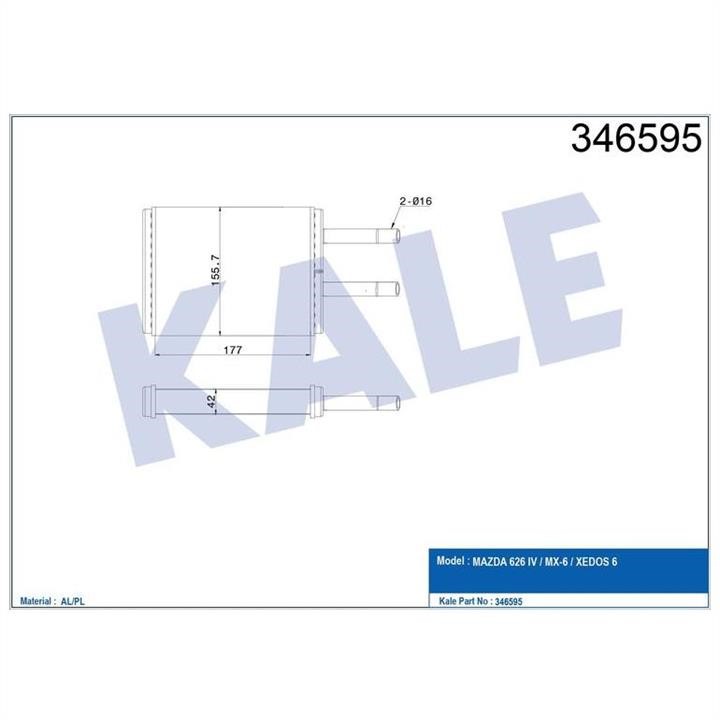 Kale Oto Radiator 346595 Heat exchanger, interior heating 346595