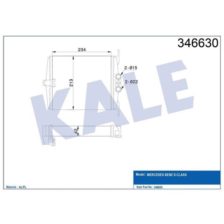 Kale Oto Radiator 346630 Heat exchanger, interior heating 346630