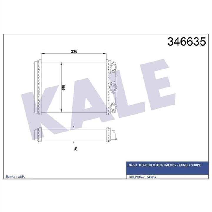 Kale Oto Radiator 346635 Heat exchanger, interior heating 346635